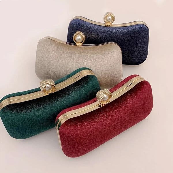 n Women Evening Bags Green Clutch Purse Shoulder Two Chains Wedding Party Female Handbags Vintage Crossbody Bag 240907Z