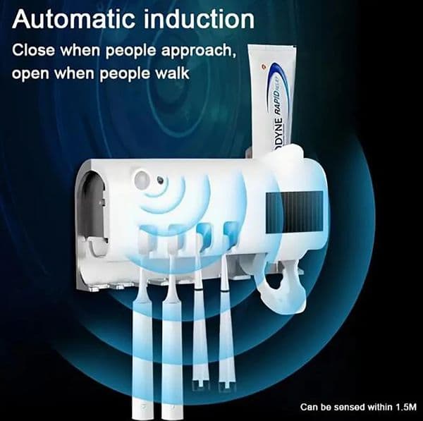 1 hanging UV stereoscopic toothbrush holder suitable for bathroom sinks 240903