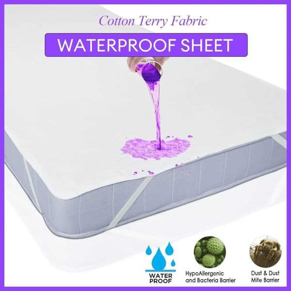 Waterproof bed sheet cotton looped flat bed sheet fashionable mattress cover rice resistant washable bed sheet protector W240907