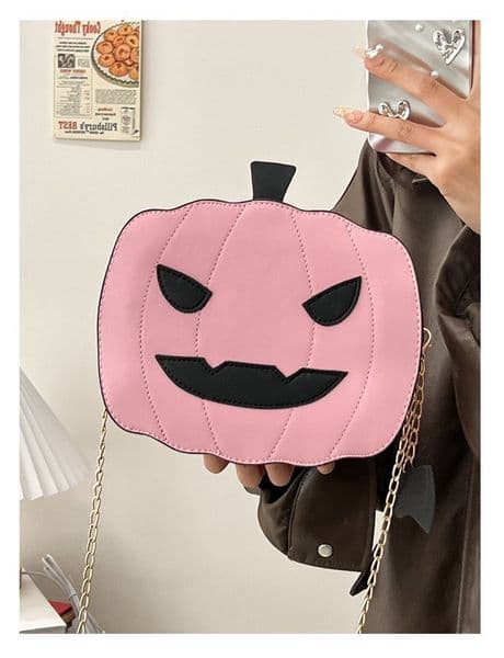 2025 Designer Pumpkin 3 Shaped Funny Crossbody Bag, Halloween Party Coin Purse, Trendy Ghost Chain Shoulder Bag , Purse,