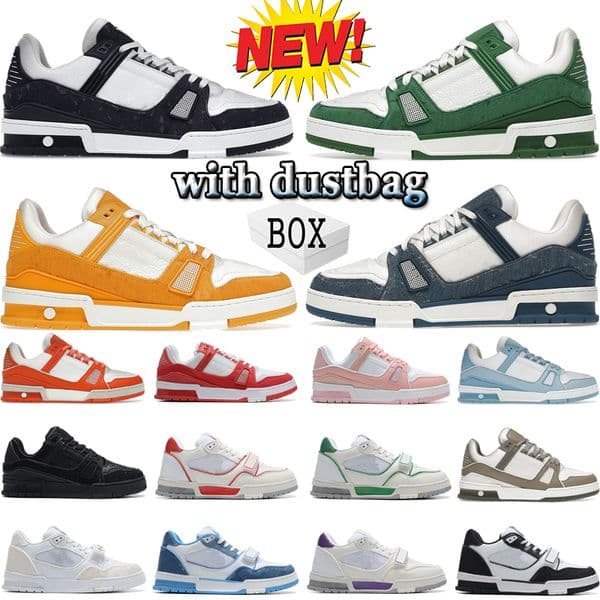 free shipping with box designer Outdoor shoes mens womens platform Low Personality black white blue navy orange green Pink mens tennis sneakers outdoor trainers