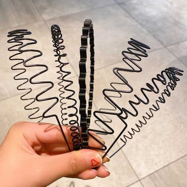 5pcs/set Metal Wave Hair Bands Universal Headband For Men And Women Non-slip Headband Y240909