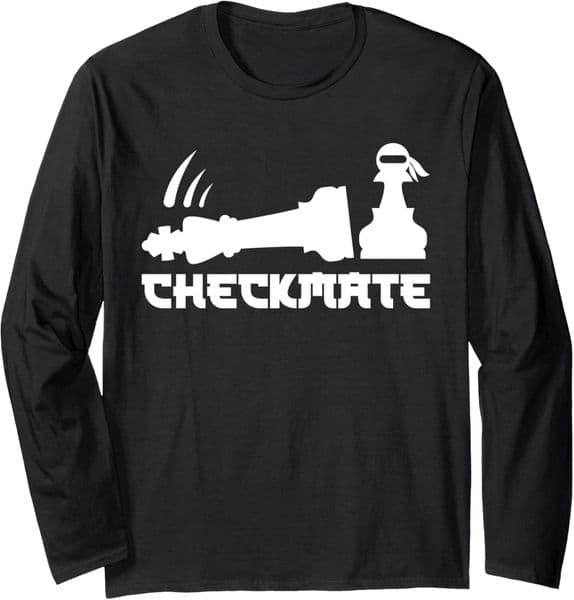 Long Sleeve Shirts for Men sweatshirt Funny Chess Ninja Chess Player Gift Checkmate Ninja Gift Long Sleeve Tee Streetwear Casual tops clothes