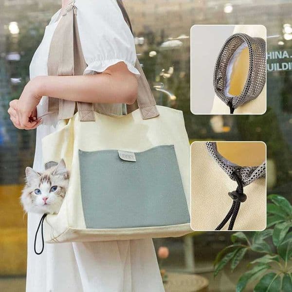 1pc-Portable outdoor dog bag with large capacity single shoulder dog bag pet cat bagXJ240907