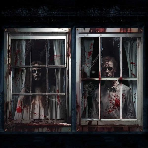 Halloween decoration horror ghost skeleton indoor party decoration Windows cover banner haunted house party decorationX240910