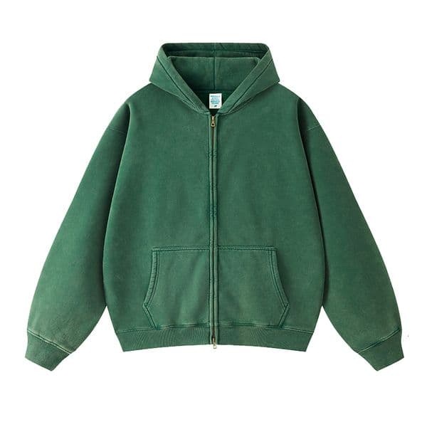 High quality Mens Hoodies Sweatshirts Wholesale streetwear oversized no string zip up vintage acid wash mens heavyweight hoodie Z260525