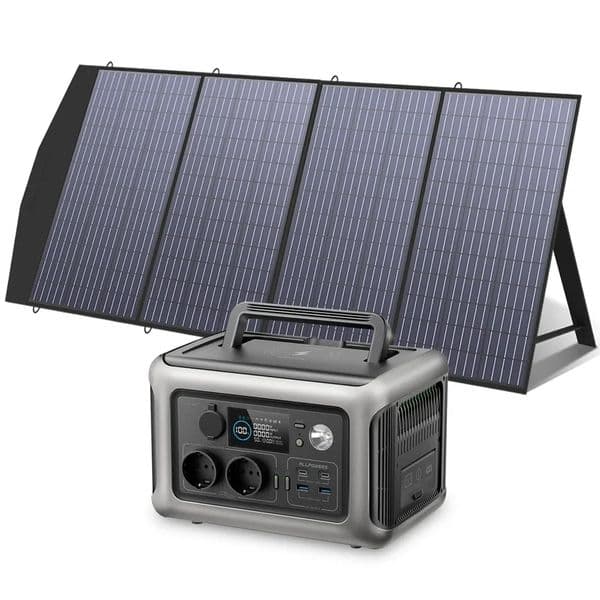 ALLPOWERS R600 Solar Generator with Solar Panel included 600W 299Wh LiFePO4 Portable Power Station with Solar Charger for Camp