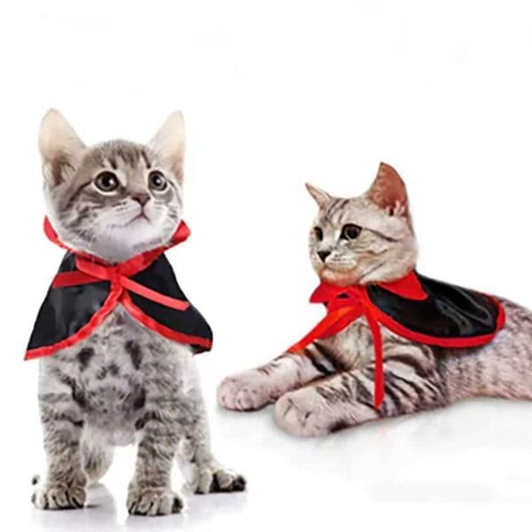 Halloween Pet Cat Dog Costumes Cute Cosplay Vampire Cloak Cape Cap Witch Cosplay Horns Role Play Clothes for Party Cat ClothesXJ240906