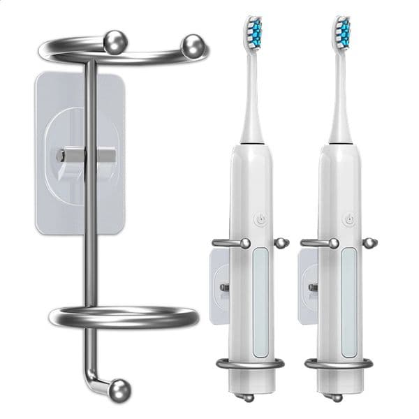Stainless steel electric toothbrush holder waterproof toothbrush holder nail free bathroom storage rack 240903