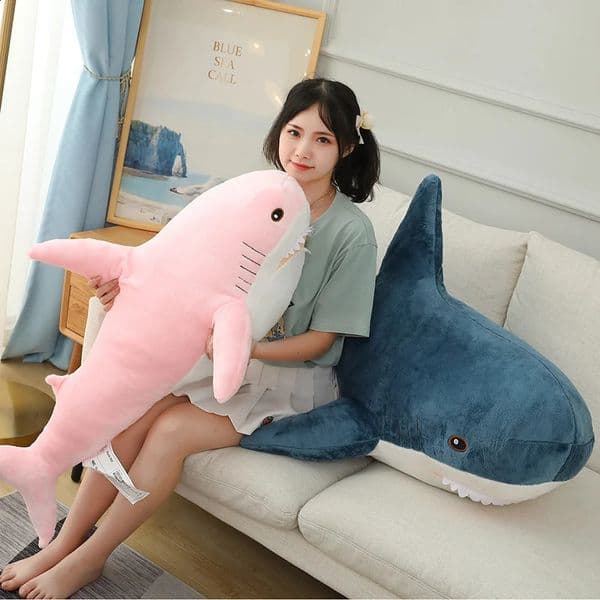 15-140cm Colorful Shark Plush Toy Blue/Pink/Grey Stuffed Animal Fish Soft Doll Whale Sleep Pillow Kawaii Gift for Kid Girl Boys 240902
