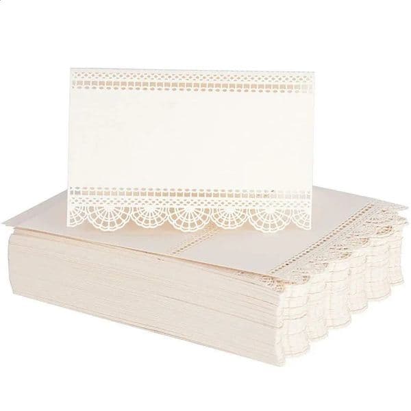 50 flower laser cutting table names location cards lace message setting greeting wedding baby shower parties collectible decorations 240910