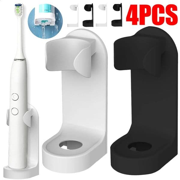Wall mounted electric toothbrush holder plastic toothbrush holder shaver hook storage rack space saving household bathroom accessories 240903