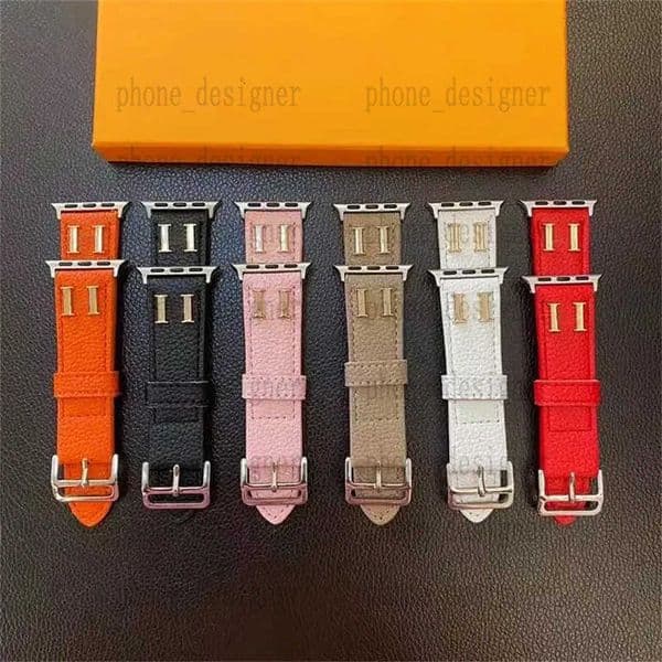 Designer Leather Apple Watch Band Strap For 38mm 40mm 49mm 42MM 44mm 45MM 3 4 5 SE 6 7 9 Series iWatch Bracelet Watchband 0DLD