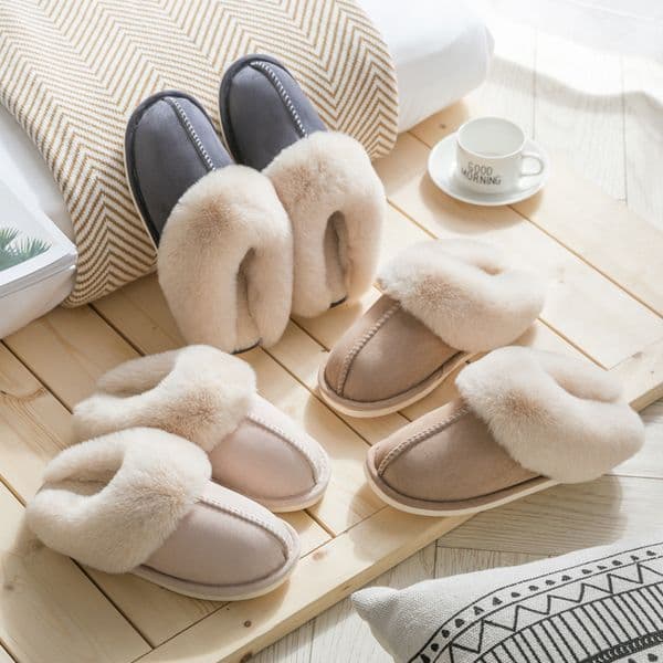 2025 New Autumn Winter Designer Women's Slippers Couple Warm Shoes Plush Men's Cotton Shoes Suitable For Daily Home Use