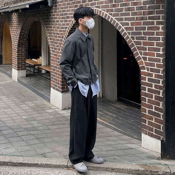 MYQ Men's Short Jacket 2023 Spring and Autumn Korean Edition Loose Trendy Casual Top Coat