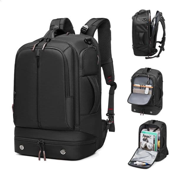 Mens backpack travel bag outdoor hiking bag black laptop bag large capacity multifunctional sports waterproof handbag 240910