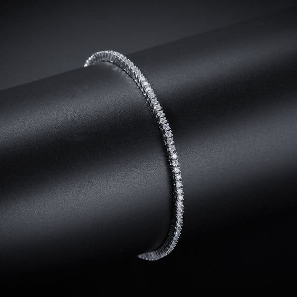 Hip Hop Rock Moissanite Gemstone Tennis Chain Bracelets For Men And Women with Thin One Row Zircon Bracelet Jewelry