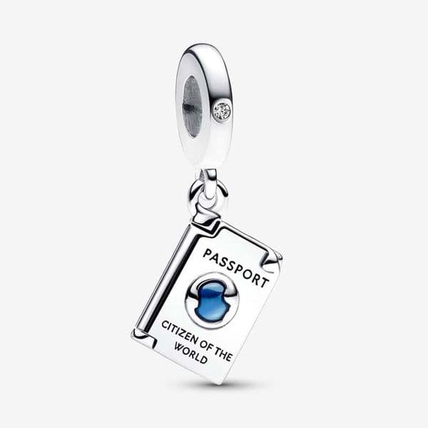 Openable Passport Dangle Charm 925 Sterling Silver Logo Charms Set Bracelet Bangle DIY Making Components Necklace Pendant charm with Luxurious Box Wholesale