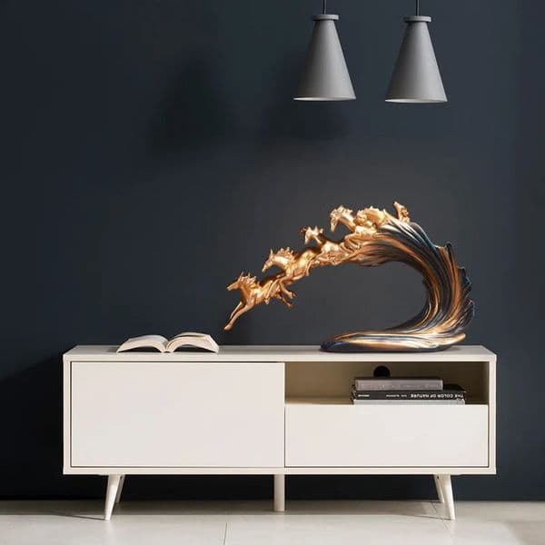 Home Interior Decoration Accessories Horse Statue Ornaments Living Room Bedroom Office Table Decor Horse Figure Resin Sculpture 240909