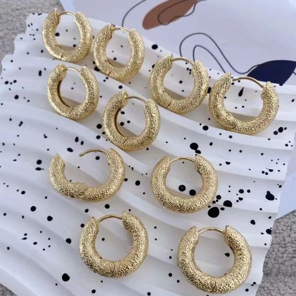5 pairs of minimalist fashion round gold-plated small ring earrings embrace earrings mens gifts 240909
