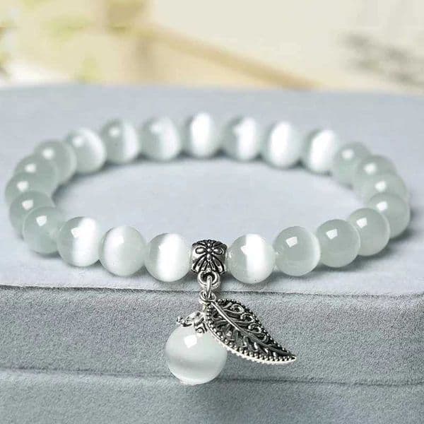 Natural Cat Eye Stone Bracelet Charm Women Opal Beaded Bracelets Multicolor Stretch Bangles Men Yoga Wrist Jewelry Friends GiftsX240912