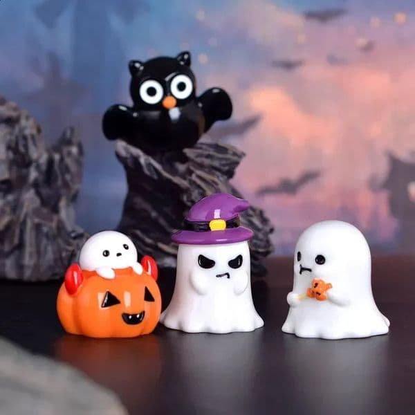 2026 New New Figurine Miniature Lovely Cartoon Pumpkin Ghost Micro Landscape Ornaments For Halloween Decorations Home Office Desk Room Decor 240911 To