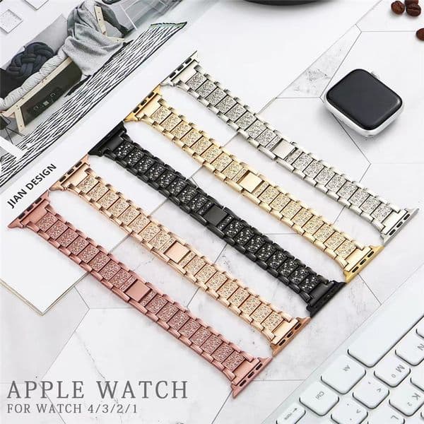 Luxury Metal Diamond Straps for apple watchband 49mm 41m 44mm 45mmMod Kit Integrated Flash Drill Cover Watchband Bracelet Wrist Band Strap iWatch Series 9 8 7 6 5 4 3 SE2