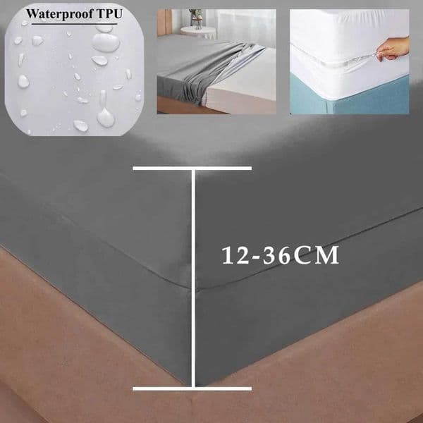 6-sided fully enclosed waterproof mattress cover with zipper dust patch suitable for double bed double bed full bed queen bed king bed 1 piece W240907