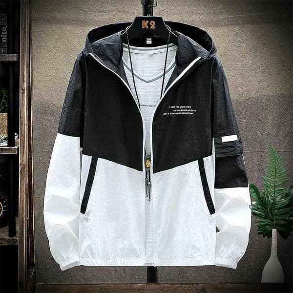 Skin Coats Men Ultra Light UV Sun Protection Big Size Hooded Windbreaker Jacket Mens Striped Casual Outwear Motorcycle Jackets S260401