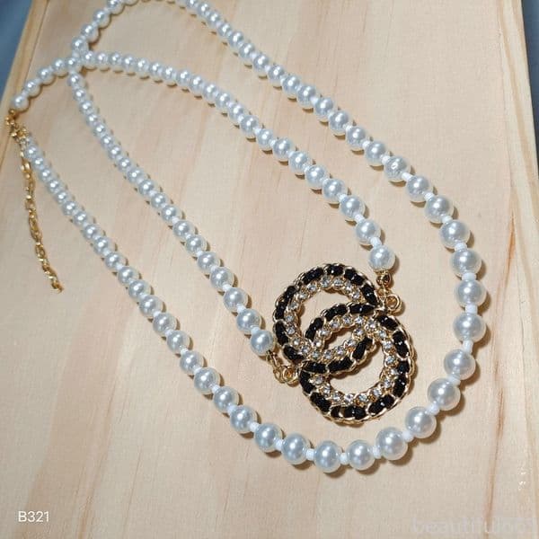 Designer Choker Pendant Necklace for Women Chain Pearl Fashion Women Letter Necklace Pendant Wedding Jewelry Pearl Jewelry Copper Alloy