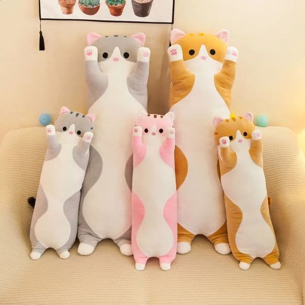 50-130CM Plush Toys Cute Animal Cat Creative Long Soft Toys Office Break Nap Sleeping Pillow Cushion Stuffed Gift Doll for Kids 240902