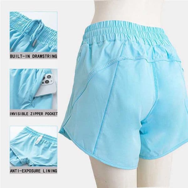 2026 New High Waist outdoor Athletic Shorts Quick Dry Workout Active Running Track Short With Elastic And Zip Pockets Training Sports Wear Free Shipping