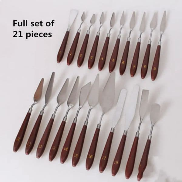 High quality 21 piece oil painting knife set oil painting scraper stainless steel color palette knife painting tools art supplies 240911