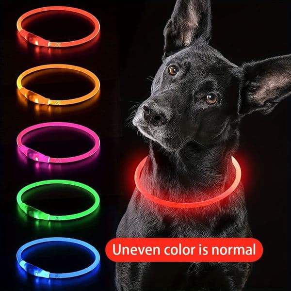 Pet LED Light Luminous Anti-Lost USB Rechargeable Dog Necklace Collar