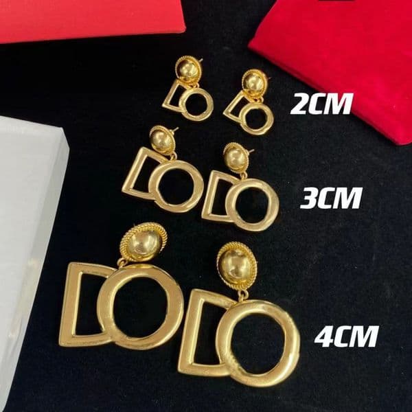 Fashion classic 18K Gold letter Dangle Chandelier Pendant Earrings women Brand Designer Jewelry 2.3.4CM Optional