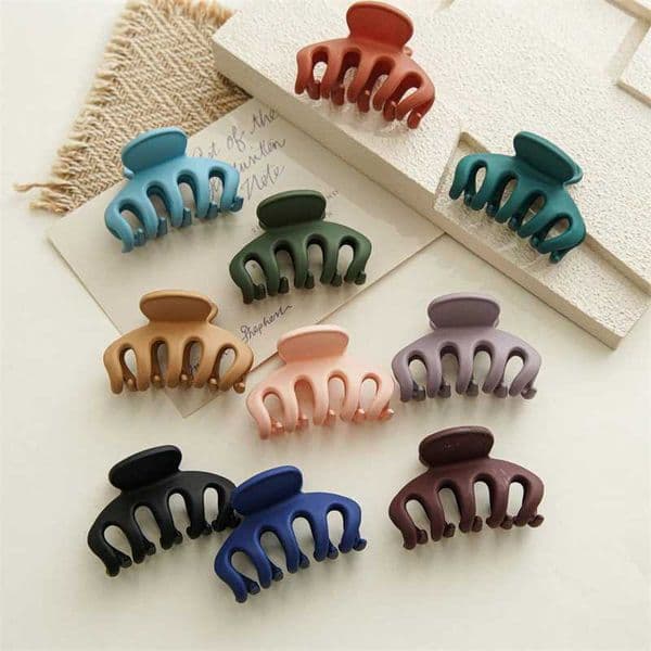 New Frosted Hair Clip For Women Acrylic Hair Claw Medium Size Hair Clamp Claw Clip Crab Hairpin Fashion Headwear Ponytail HolderX240912
