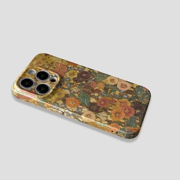 Cellphone Case Ins Literary and Retro Flowers Case for iPhone 16 15 14 13 Pro Max 12 11 Pro Plus XR shock-absorbing ultra-thin hard film cover G241008