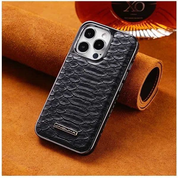 Luxury Python Texture Leather Electroplating Phone Case For iPhone 16 15 14 Plus 13 12 Pro Max Back Cover with Built-in Flannel Z240914