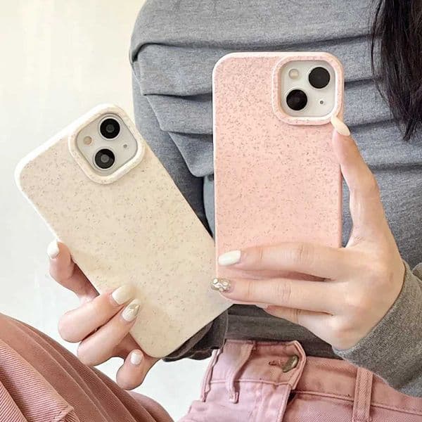 Shockproof Matte Wheat Straw Silicone Phone Case For iPhone 14 Pro 16 15 11 12 13 Pro XS Max XR X 7 8 Plus SE Eco-friendly Cover Z240914