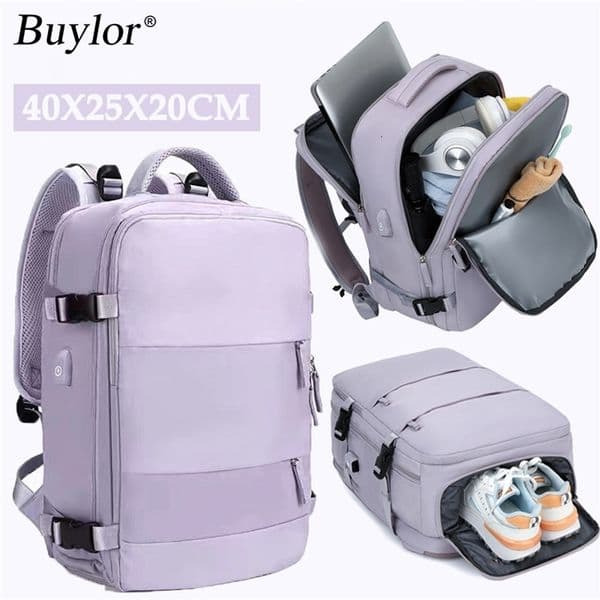Buylor 40x25x20 Female Travel Backpack Airplane Cabin Backpack Carry on 14 inch Laptop Backpack Casual School Backpack 240914