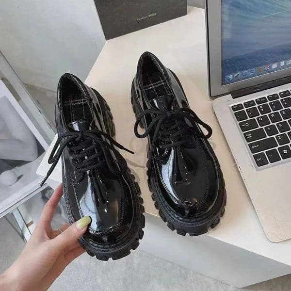 Black Leather Flats Shoes for Women | Soft Strap Jk Loafers 2024 4 4c5ae