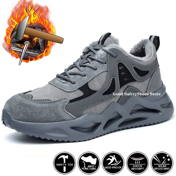 Sneakers Winter Lightweight Men Sport Safety Women Steel Toe Work Male Anti-Puncture Indestructible Shoes puls size38-46