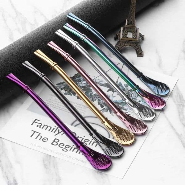 Stainless Steel Straw Filter Handmade Yerba Mate Strainer Gourd Washable Drinking Straws Tea Tool