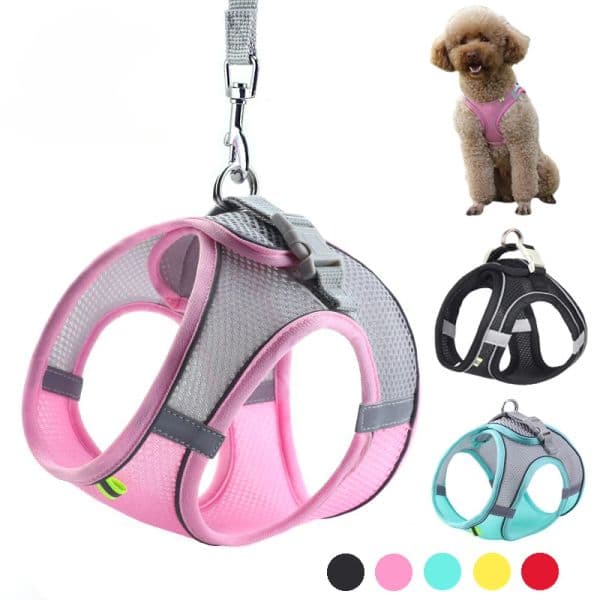 2025 new Puppy Harness Set Accessories Adjustable Pet Vest Dogs French Bulldog Chihuahua Small Dog Collar Supplies Products Home
