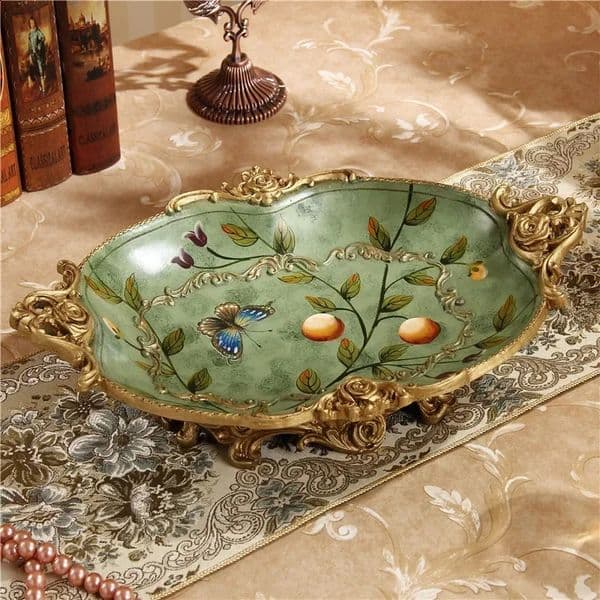 Home>Products> resin carved fruit tray>Vintage candy box elegant living room decoration table elegant candy rack decoration 240909