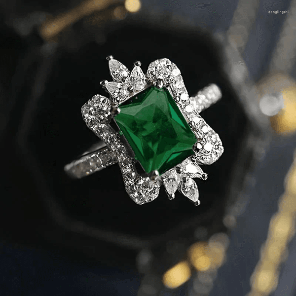 Wedding Rings CAOSHI Creative Design Women's Green Cubic Zirconia Beautiful Shape With Unique Charm Finger Accessories Jewelry