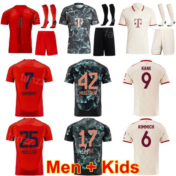 Club Youth Man Soccer Jersey 7 Serge Gnabry 9 Harry Kane 2 Dayot Upamecano 23 Sacha Boey 6 Joshua Kimmich 39 Mathys Tel Jamal Musiala Football Shirt Kits