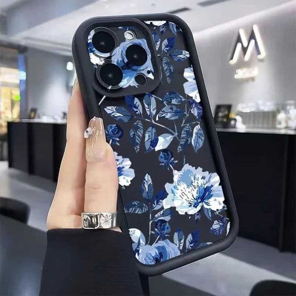 Retro Flower Printed Case For iPhone 16 15 14 Pro Max 13 Mini 12 Pro 11 15 Plus X XS 7 8 SE 2 3 Silicone Soft Phone Cover Fundas P240914