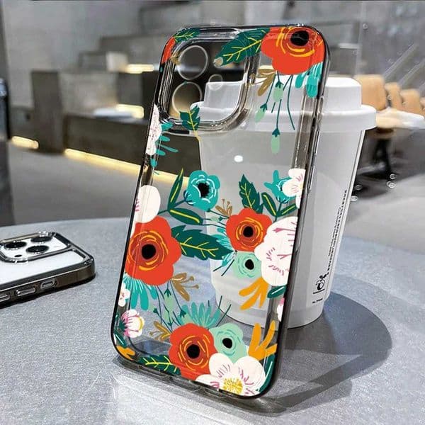 Daisy Flower Black Cases For iPhone 15 Pro Max Case iPhone 12 13 14 16 15 11 XS Max X XR 7 8 Plus SE Fundas Soft Cover P240914