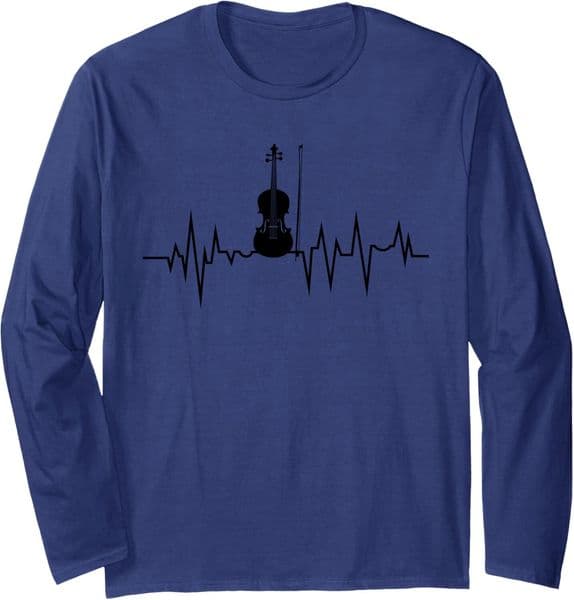 Long Sleeve Shirts for Men sweatshirt Violin Heartbeat Music Lover and Player Gift Tee Streetwear Casual tops clothes fashion a7